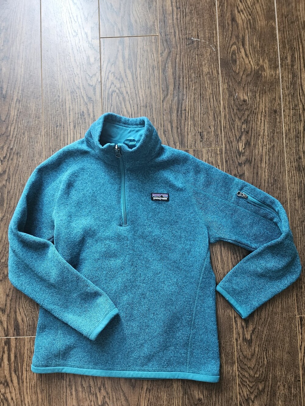 Patagonia Teal Half-Zip Fleece Pullover Better Sweater
